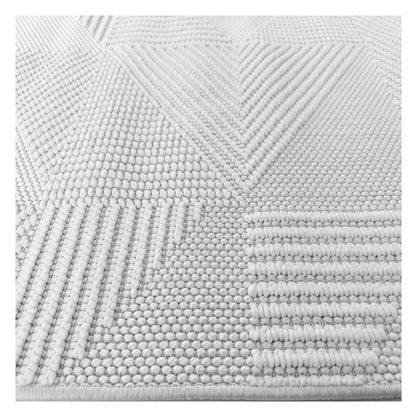 Delhi Geometric White Rug